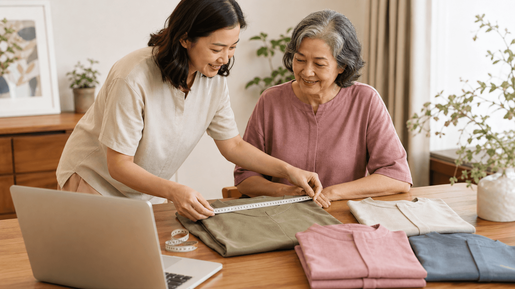 Cách chọn size quần áo cho ba mẹ khi mua online