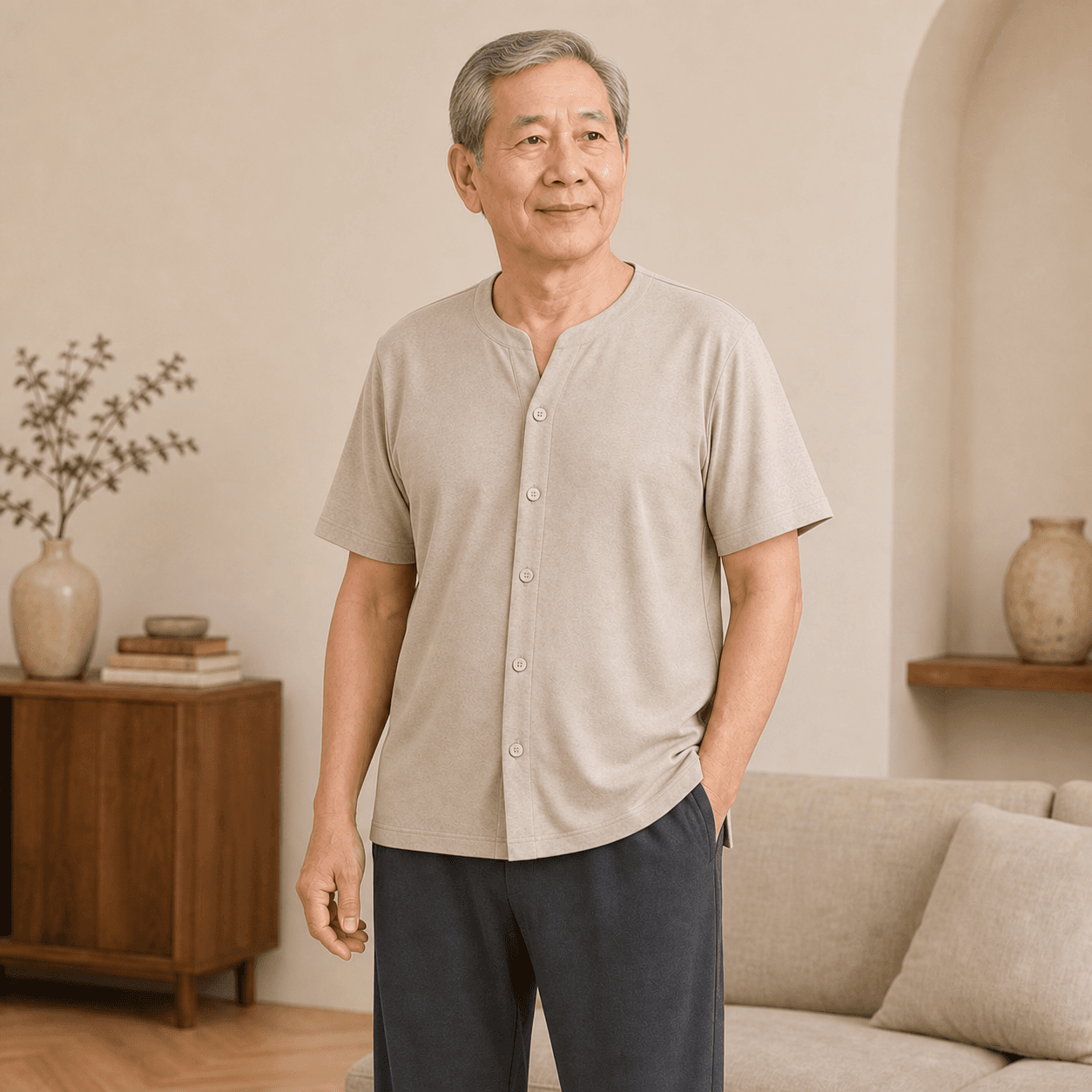 Áo nam LENRA Home 01 Thảnh Thơi làm quà cho ba