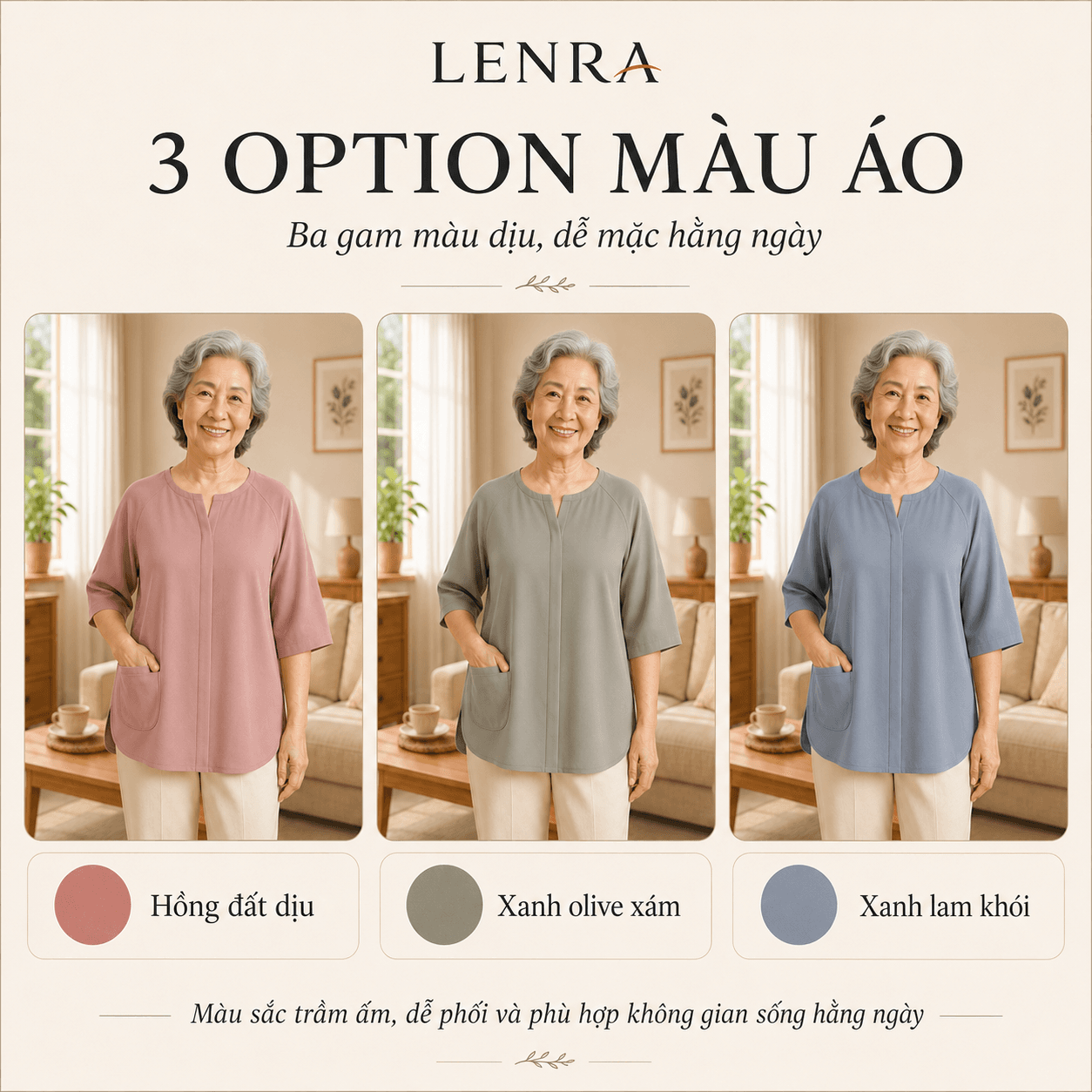 Ảnh mô tả 6 của Áo Nữ LENRA Home W01 Cúc Áo Nam Châm Ẩn - Dịu Êm