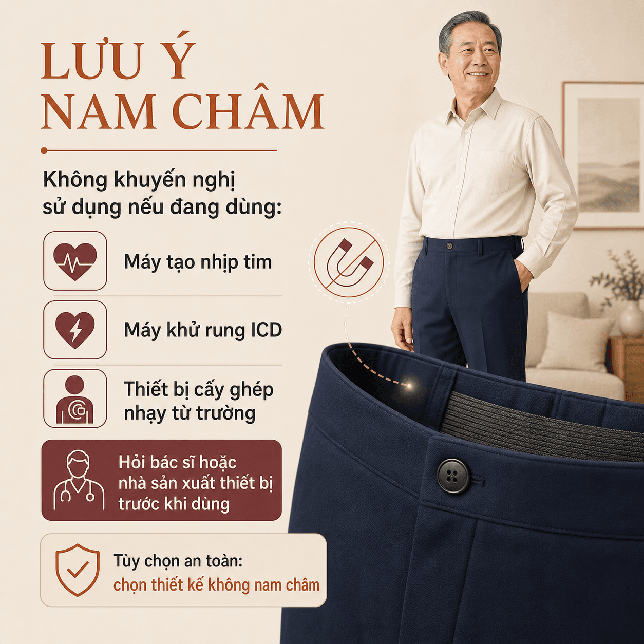 Ảnh mô tả 7 của Quần Nam LENRA Daily 02 Cạp Chun Nẹp Nam Châm Ẩn - Êm Dáng